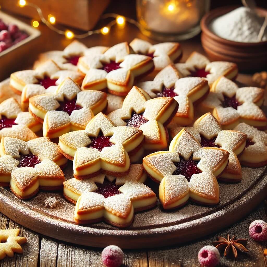 Linzer star cookies